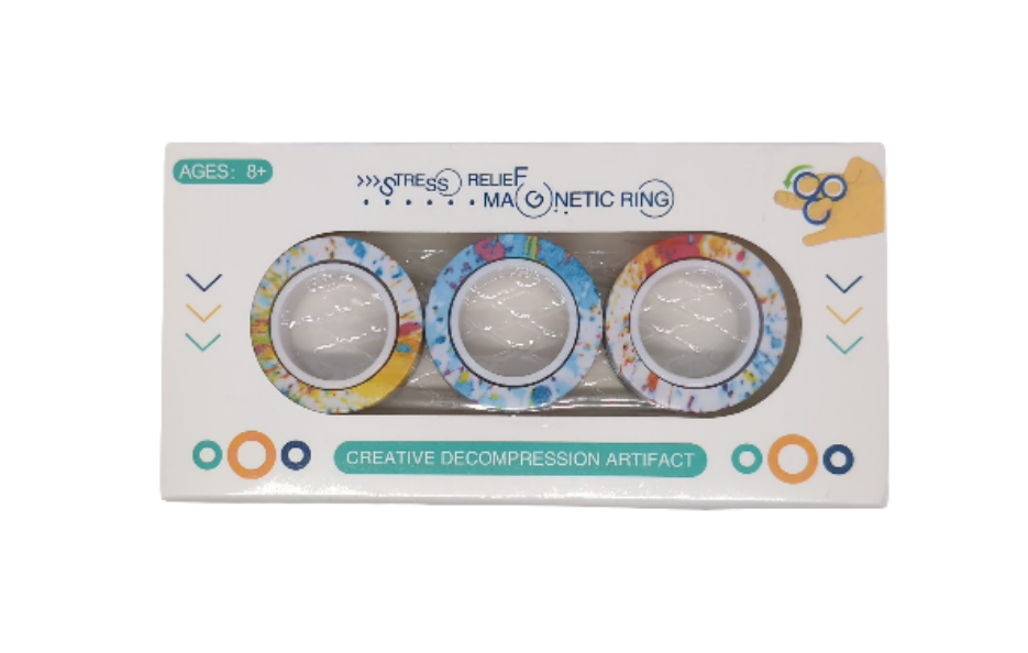Fidget Magnet Spinning Rings x 3 pack
