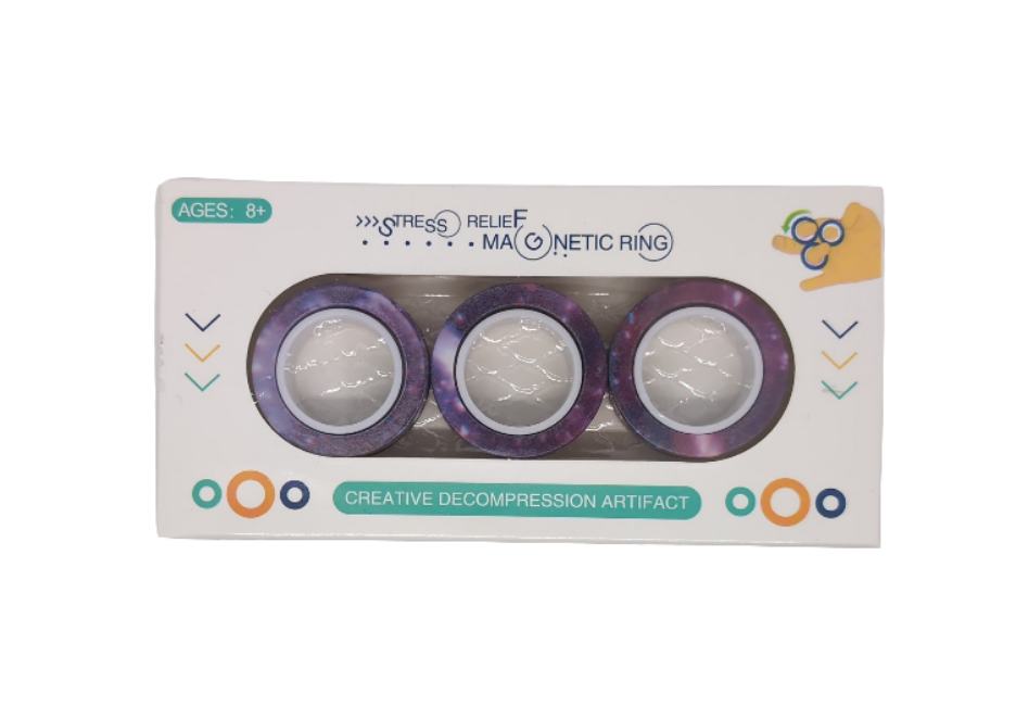 Fidget Magnet Spinning Rings x 3 pack